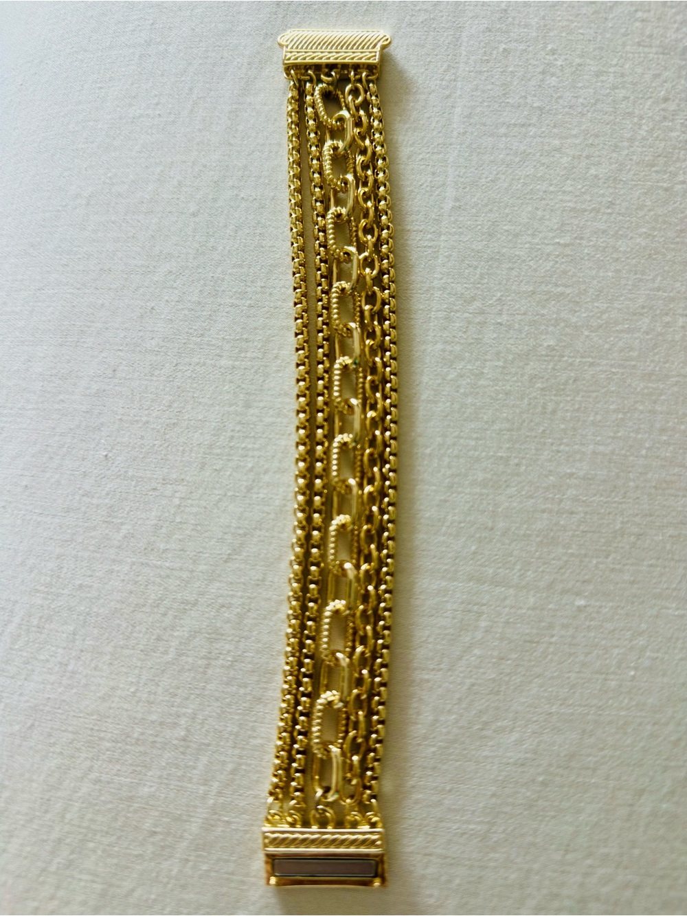 Gold Multi-Row Chain Statement Bracelet - Picture 3 of 4